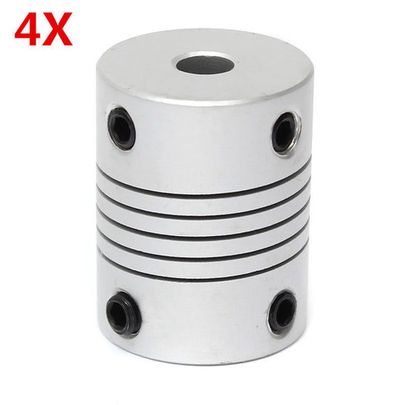 4Pcs 5mm x 8mm Aluminum Flexible Shaft Coupling OD19mm x L25mm CNC Stepper Motor Coupler Connector