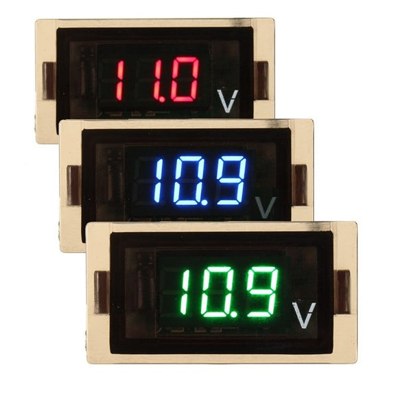 12-24V LED Digital Display Voltage Volt Meterr Panel Motorcycle Blue Red Green