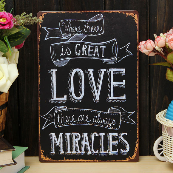 Love Miracle Sheet Metal Drawing Home Wall Poster Metal Painting Tin Sign