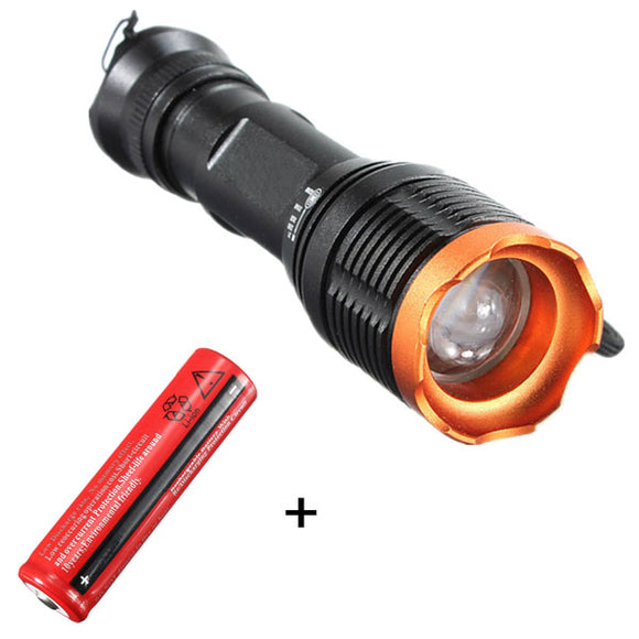 Elfeland XM-L T6 1800LM 5Modes Zoomable EDC LED Flashlight +18650