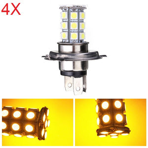 4pcs H4 5050 Amber LED Turn Signal Lamp Fog Light Daytime Running Light DRL For Car SUV