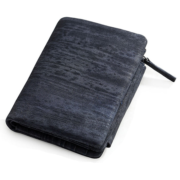 Genuine Leather Frequency Line Wallet Card Bag Coin Purse with SIM Card Holder for Men and Women