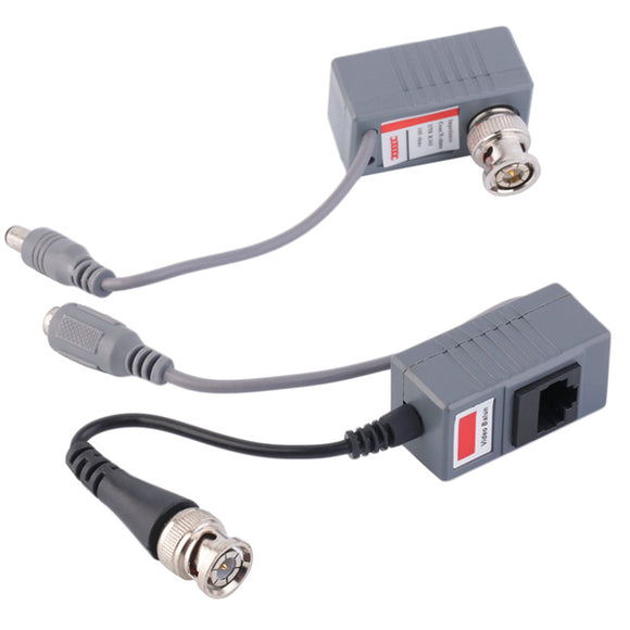 1 Pair BZX215 BNC CCTV RJ45 Balun Video Power CAT5/5E/6 Transceiver Cable