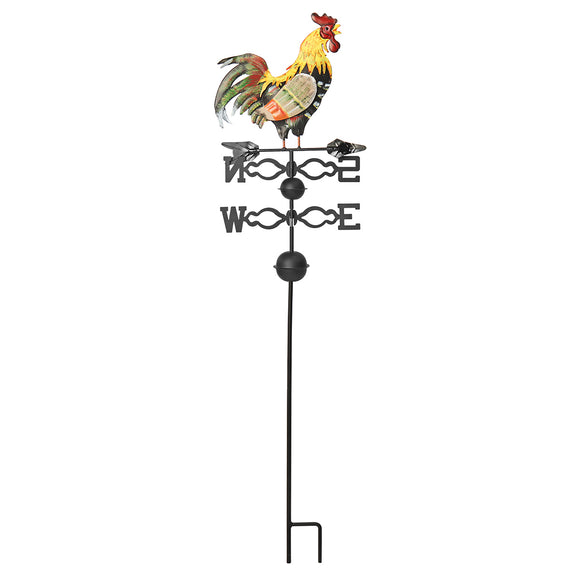 130cm Height Iron Rooster Weathervane Roof Mount Weather Vane Wind Garden Decorations