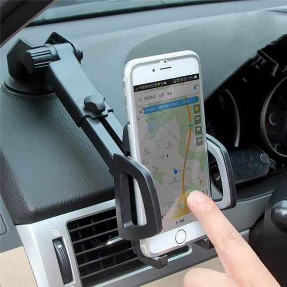 2 in 1 Multifunctional Phone Stand Suction Cup Car Air Vent Holder Bracket for under 6 inches Phone