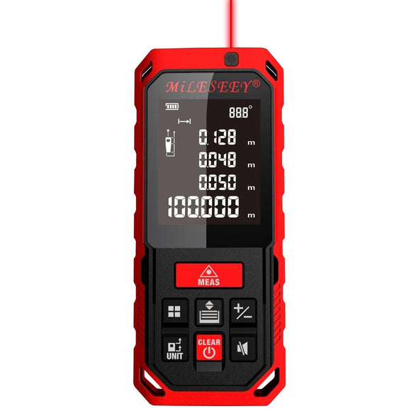 Mileseey S2 50M 70M 100M 120M Rechargeable Red Laser Rangefinder New Laser Distance Meter Laser Measure Angle Tools Diastimeter
