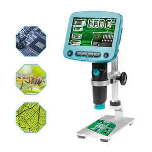 HD 5 .0MP 800X Portable USB Digital LCD Microscope 4.3 Inch LCD Screen+Aluminum Alloy Stand