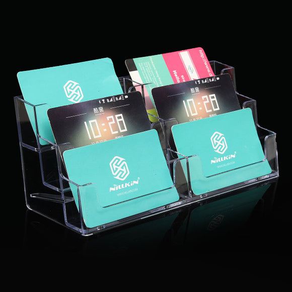 6 Pocket Acrylic Office Desk Shelf Display Business ID Card Holder