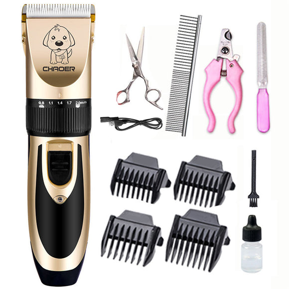 Pet Dog Clipper Grooming Trimmer Hair Professional Scissors Electric Shaver Kit