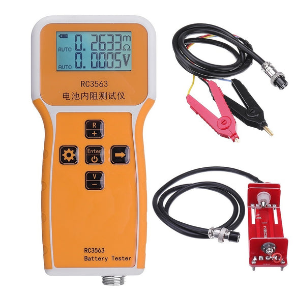 RC3562 Battery Internal Resistance Tester Battery Internal Resistance Tester Lithium Nickel Chromium Lead Acid Battery Test with Test Clips+Battery Test Compartment