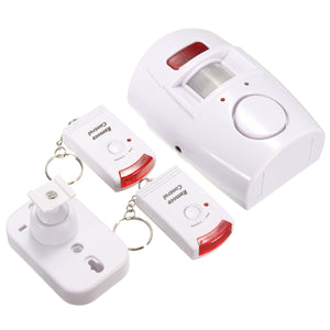 2 In 1 Motion Wireless Infrared Security Alarm Chime Alarm Home Detector with Remote Control+Holder