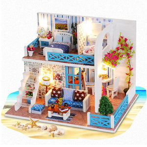 Handcraft DIY Doll House Sea Wooden Miniature Furniture Dollhouse Gift