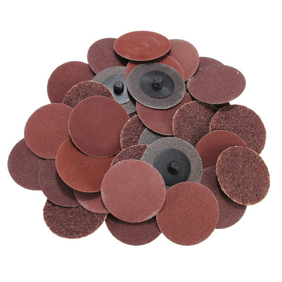 40pcs 2 Inch Roll Lock Sanding Disc 24/60/120/240 Grit Sandpaper