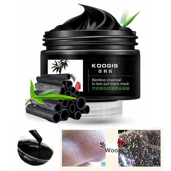 2pcs KOOGIS Blackhead Remover Mask Bamboo Charcoal Tearing Removal Deep Clesing Acne Facial Nose