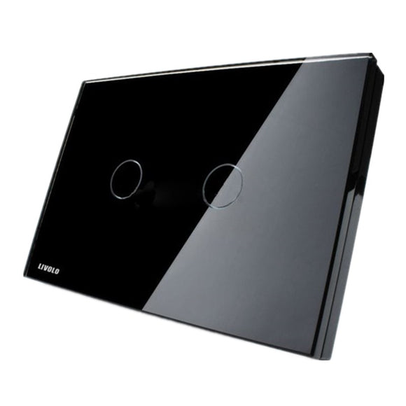 Livolo Black Crystal Glass Touch Screen Switch VL-C302-82 AC110-250V