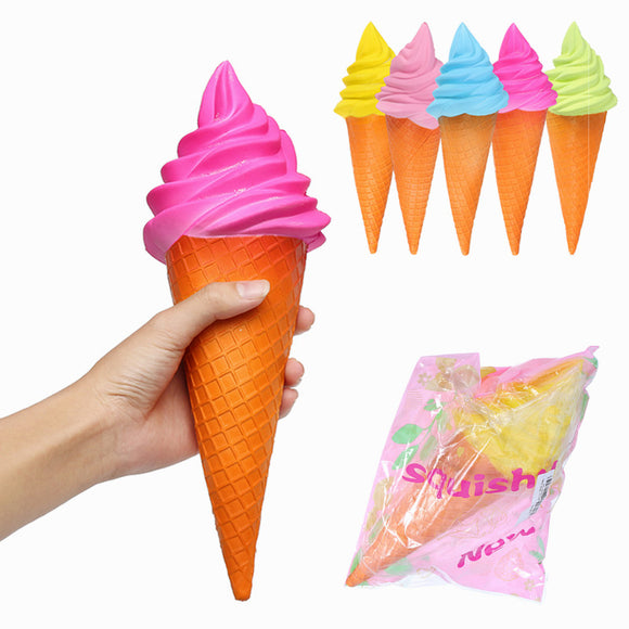 YunXin Squishy Jumbo Ice Cream Cone 30cm Slow Rising With Packaging Collection Gift Decor Toy