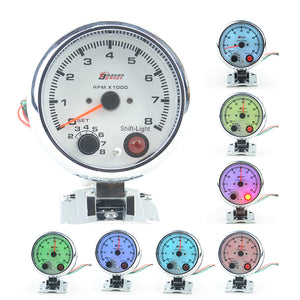 95mm 3.75inch Tachometer Tacho Gauge Meter Range0-8000 RPM With 7 Color LED Backlight