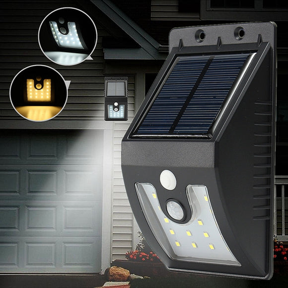 Solar Powered 16 LED PIR Motion Sensor Wall Light Outdoor Garden Waterproof Lamp