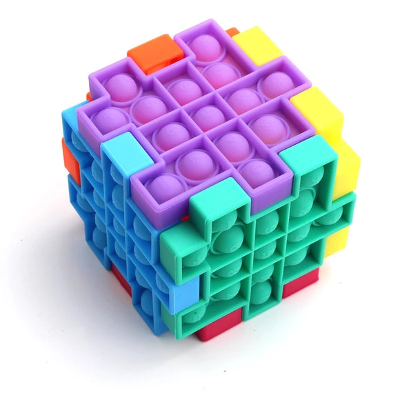 Fidget Relieve Stress Toys Pops it Cube Model Bubble Antistress Toy Adult Children Sensory Silicone Puzzle Squeeze Children Gift