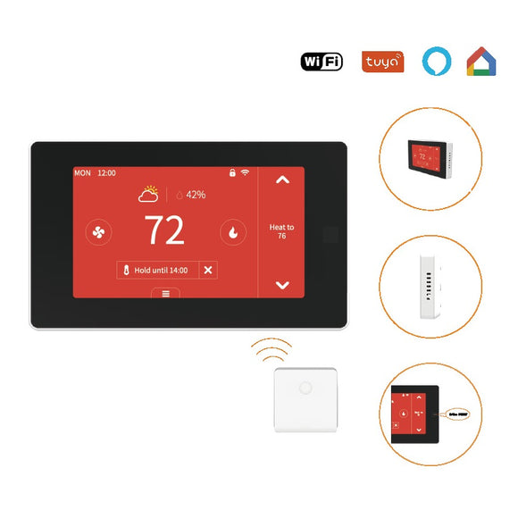 OWON PCT513-TY Portable Wifi Touchscreen Thermostat Voice Control Weather Forecast Indoor Humidity Sensor