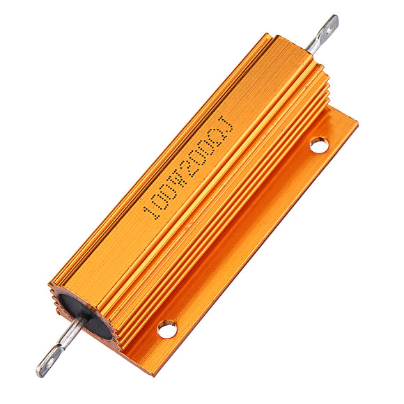 RX24 100W 200R 200RJ Metal Aluminum Case High Power Resistor Golden Metal Shell Case Heatsink Resistance Resistor