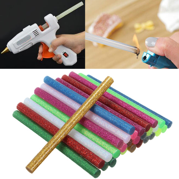 30Pcs Multicolor Glitter Hot Melt Glue Sticks For Craft Handicraft Art