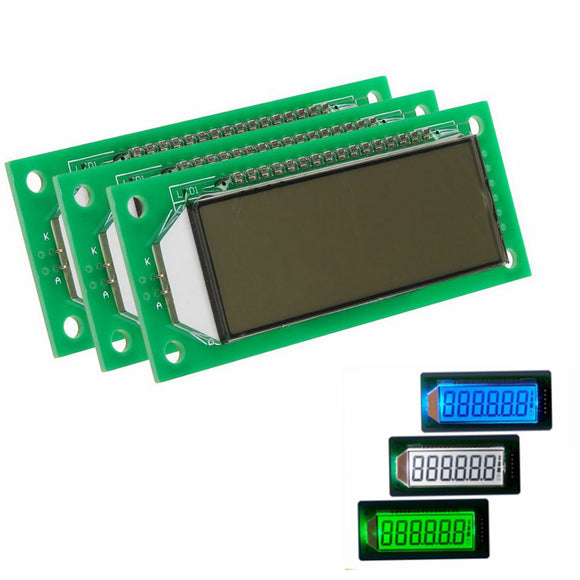 EDS803 5V 6 Digit 7 Segment LCD Display Screen Static Driving TN Positive Display With Backlight Blu