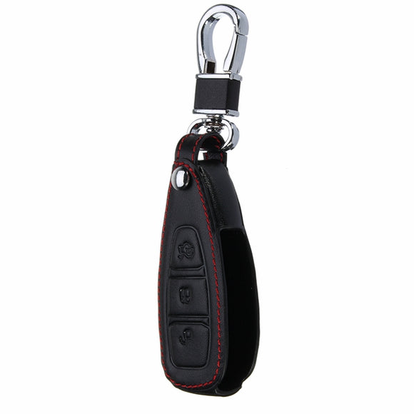 3 Button Leather Remote Key Case Cover For Ford Fiesta Focus Mondeo Kuga