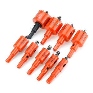 9Pcs Tooth Hole Saw Cutter Kit HSS Steel Drill Bit Set Cutter Tool For Metal Wood Alloy