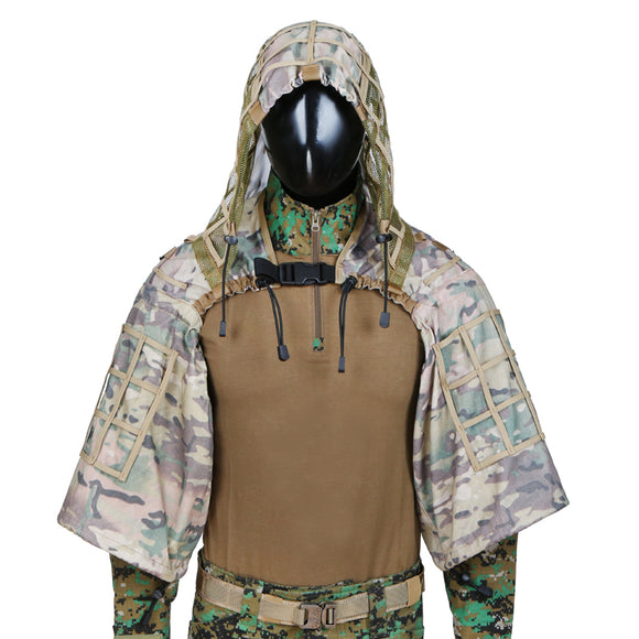 TTGTACTICAL GH28 CP Camouflage Military Sniper Ghillie Suit Outdoor Hunting Tactical Ghillie Jacket