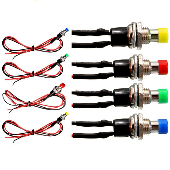 12V Resettable SPST Push Button N/OFF Switch For Motor Auto Dash Horn