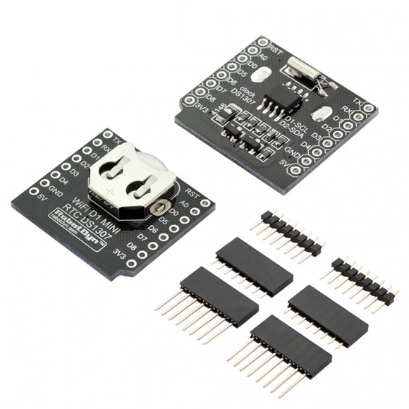 3Pcs RobotDyn RTC DS1307 Real Time Clock Battery Shield With Pin Headers Set