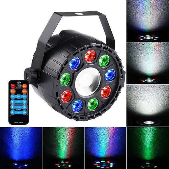 15W RGBW 10 LED Sound-activated Remote Control DMX Stage Strobe Light for Christmas Disco AC90-240V