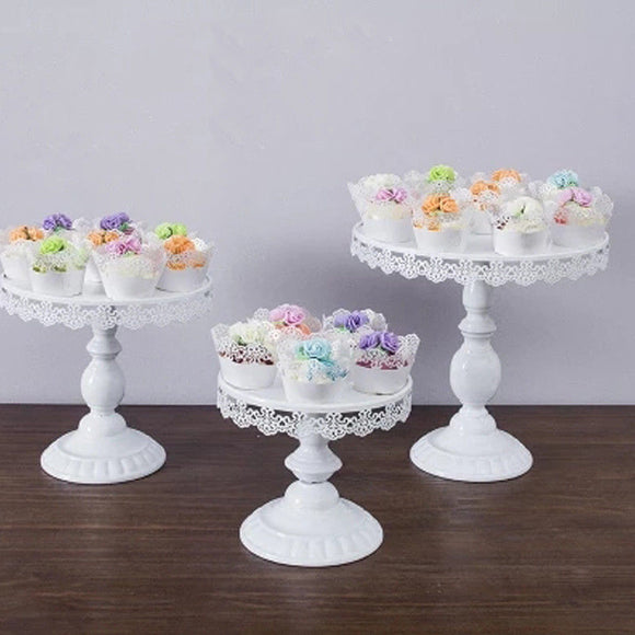 White Round Cake Cupcake Stand Modern Dessert Wedding Birthday Party Event Decorations