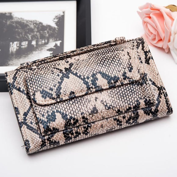 Women Snake Pattern Multi-function Phone Wallets Purse