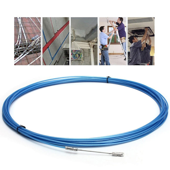 15m Electric Spiral Cable Push Puller Conduit Snake Cable Rodder Fish Tape Wire Guide with Cable Tensioner