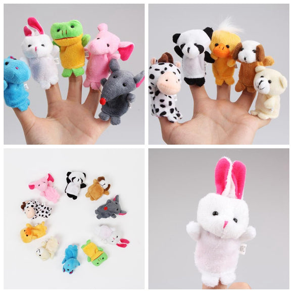 10Pcs Plush Animal Finger Puppet Set Play Learn Story Toys Kids Baby Early Educational Dolls Gift