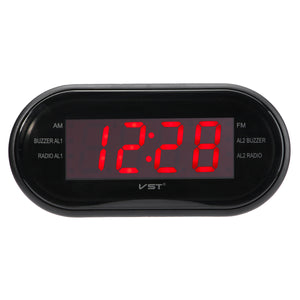 1/2 LED Display Alarm Clock Timer AM/FM Radio 24-Hour System Multi-function"