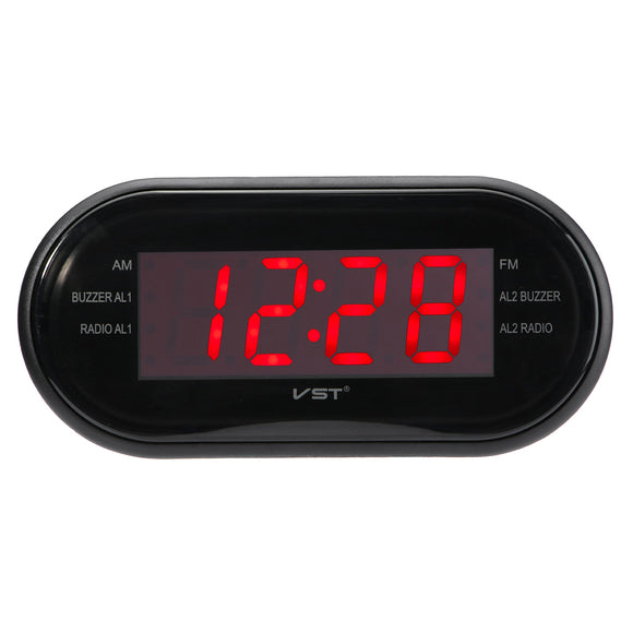 1/2 LED Display Alarm Clock Timer AM/FM Radio 24-Hour System Multi-function