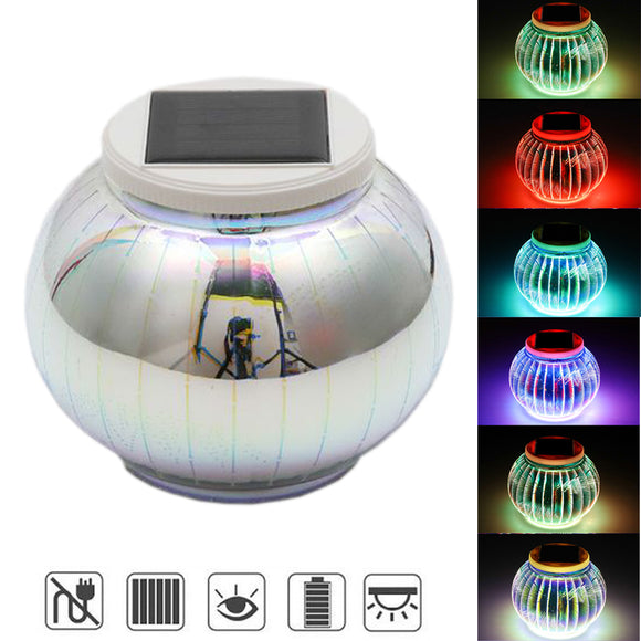 Solar Powered Colorful 3D Lantern Light Sensor LED Lawn Lamp for Garden Yard Outdoor