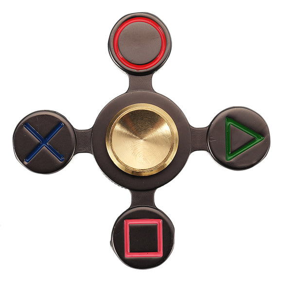 Zinc Alloy Game Button Symbol Finger Spinner For Autism And ADHD Rotation Stress Gift