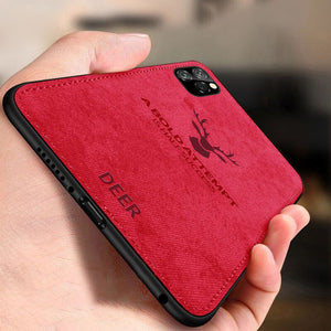 BAKEEY Deer Canvas Cloth Shockproof Protective Case for iPhone 11 Pro Max 6.5 inch