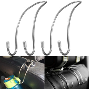 2Pcs Stainless Steel Seat Head Rest Hook Bag Purse Hanger Holder Universal for Car Truck Boat