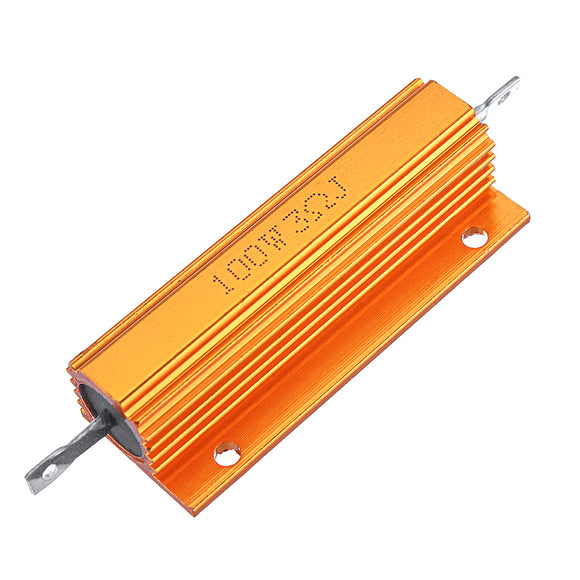 RX24 100W 3R 3RJ Metal Aluminum Case High Power Resistor Golden Metal Shell Case Heatsink Resistance Resistor