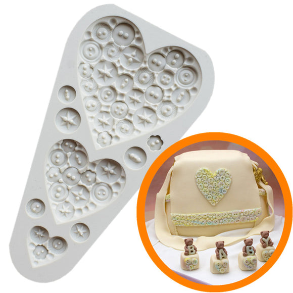 Food Grade Silicone Cake Mold DIY Chocalate Cookies Ice Tray Baking Tool Three Heart Shape