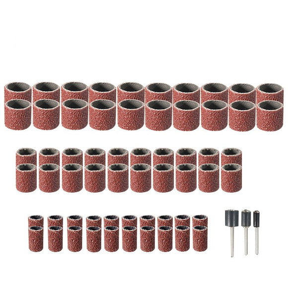 63pcs 1/2 3/8 1/4 Inch Sanding Drum Electric Hanging Grinding Accessories Sandpaper Ring