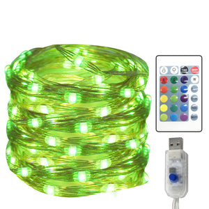 5 Meters 50 Light LED Four-wire 16 Color USB with Remote-Controlled Adjustable Copper Light Four-wir