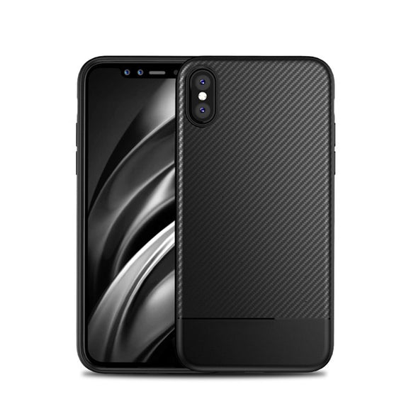 Bakeey Ultra Thin Shockproof Carbon Fiber Soft TPU Case for iPhone X
