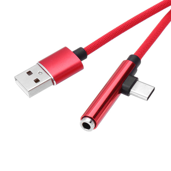 Bakeey 2 in 1 Type C 3.5mm Jack Audio AUX Fast Charging Data Cable 1M For Oneplus 6 Xiaomi Mi8 S9