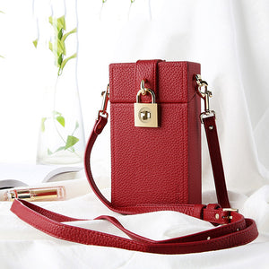 Women PU Leather Magic Box Crossbody Bag Evening Bag